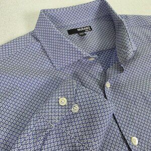 Murano L Slim Fit Blue Geisha Face Button Down‎ Dress Shirt